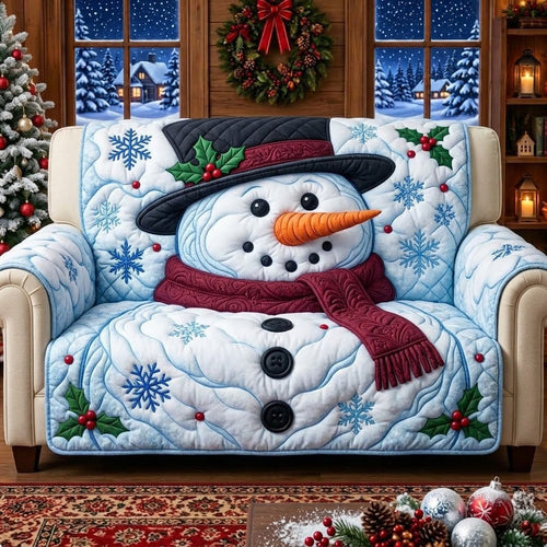 Christmas Snowman Quilted Sofa Cover GFTOPND3340