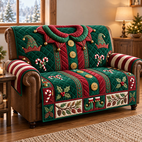 Christmas Elf Costume Quilted Sofa Cover GFTOPND3341