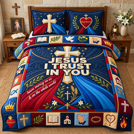 I Trust In You 3-Piece Quilted Bedding Set GFTOPND3366