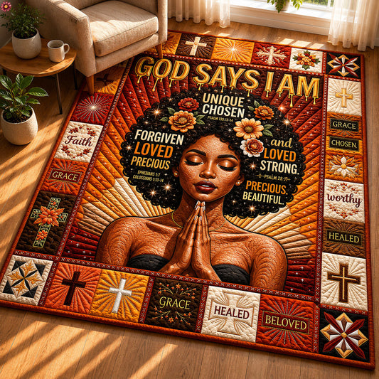 God Says I Am Area Rug GFTOPND337