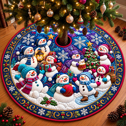 Snowman Family Quilted Tree Skirt GFTOPND3373