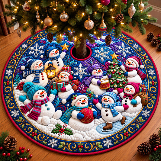 Snowman Family Quilted Tree Skirt GFTOPND3373