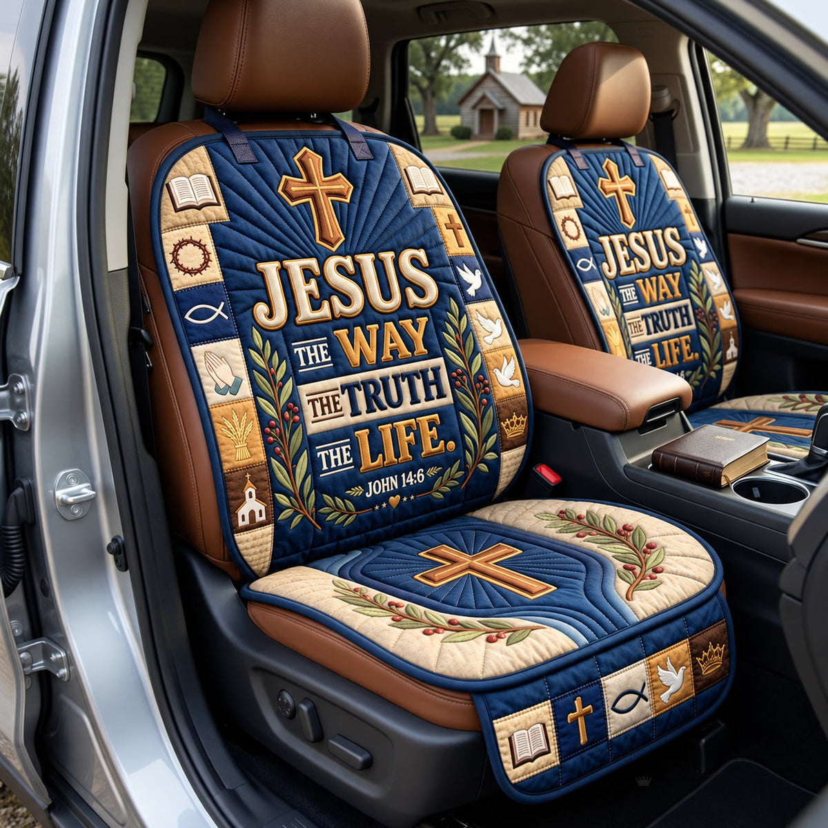 The Way The Truth The Life Quilted Car Seat Protector GFTOPND3398