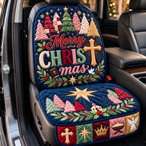 Merry Christmas Quilted Car Seat Protector GFTOPND3404