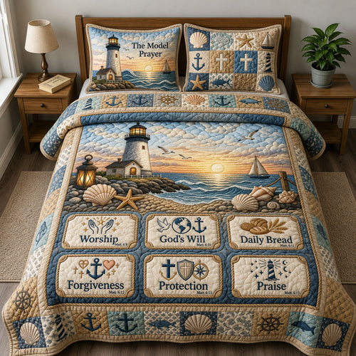 Beacon Of Hope Bible Quote 3-Piece Quilted Bedding Set GFTOPND366