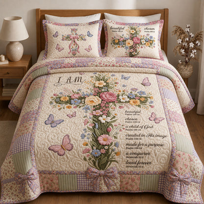 God Says Your Are 3-Piece Quilted Bedding Set GFTOPND379