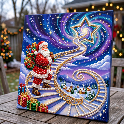 Santa Starlight Staircase DIY Diamond Pearl Art Kit GFTOPND3804