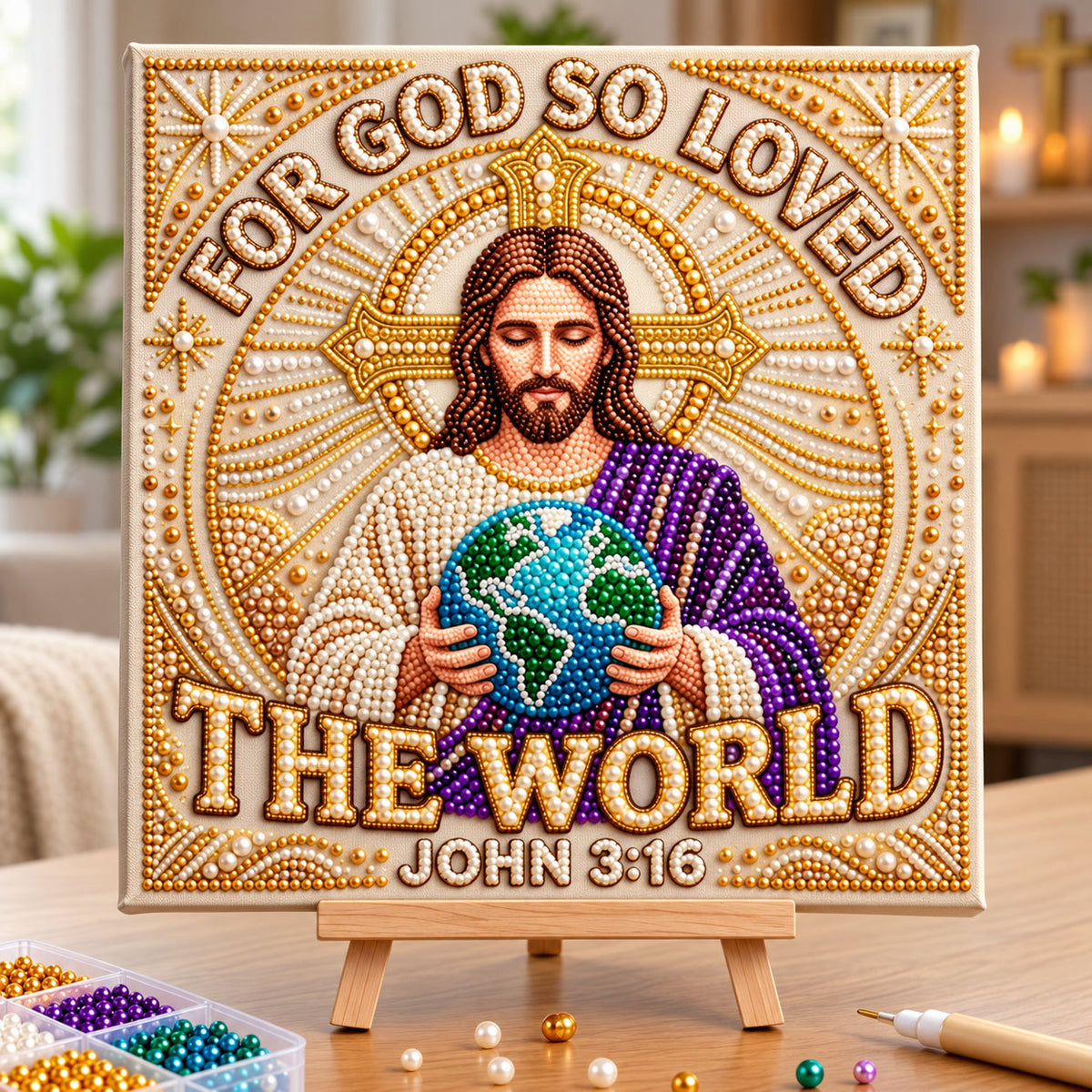 So Loved The World DIY Diamond Pearl Art Kit GFTOPND3871