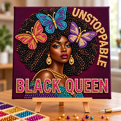 Unstoppable Black Queen DIY Diamond Pearl Art Kit GFTOPND3967