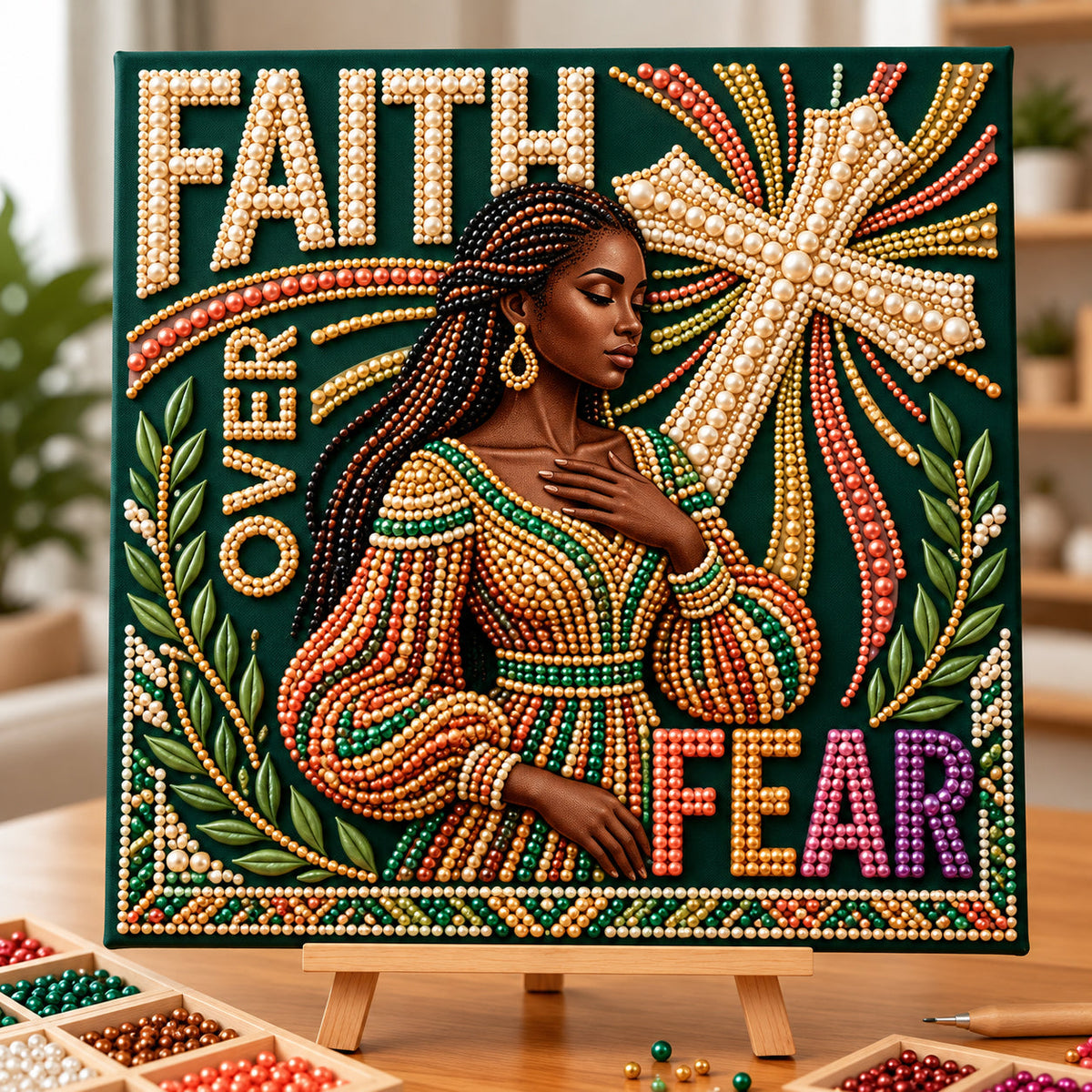 Faith Over Fear DIY Diamond Pearl Art Kit GFTOPND3971