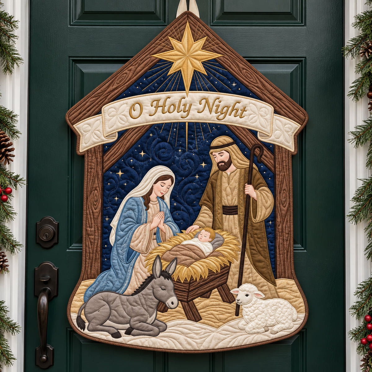 O Holy Night Custom Shape Quilted Door Hanger GFTOPND4011