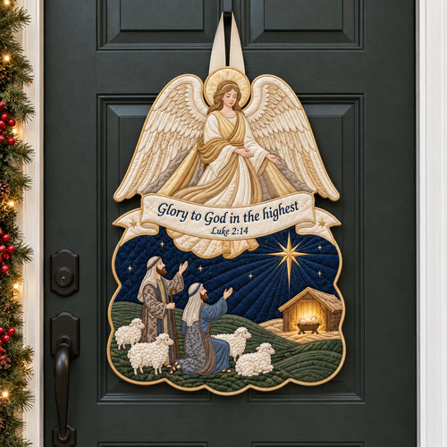 Glory To God Custom Shape Quilted Door Hanger GFTOPND4016