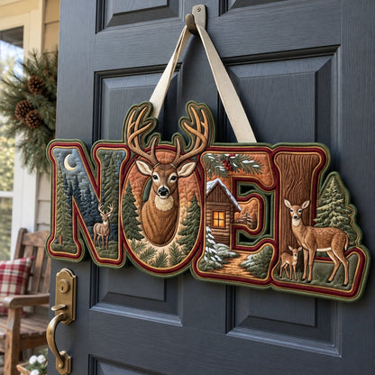 Hunting NOEL Custom Shape Quilted Door Hanger GFTOPND4018