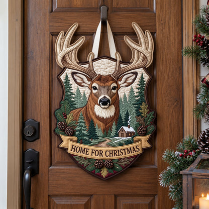 Home For Christmas Custom Shape Quilted Door Hanger GFTOPND4019