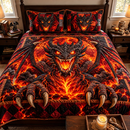 The Crimson Terror 3-Piece Quilted Bedding Set GFTOPND4025