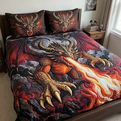 Inferno Skybreaker 3-Piece Quilted Bedding Set GFTOPND4029