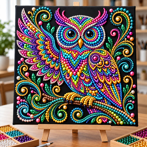 Psychedelic Rainbow Owl DIY Diamond Pearl Art Kit GFTOPND4067