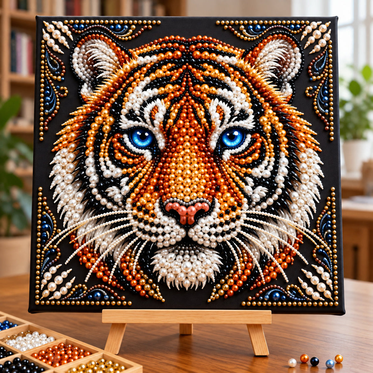 Sapphire Eyes Tiger DIY Diamond Pearl Art Kit GFTOPND4118