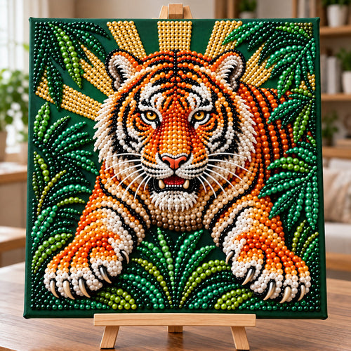 Tiger Breaking Through DIY Diamond Pearl Art Kit GFTOPND4120