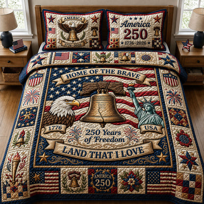 Home Of The Brave 3-Piece Quilted Bedding Set GFTOPND427