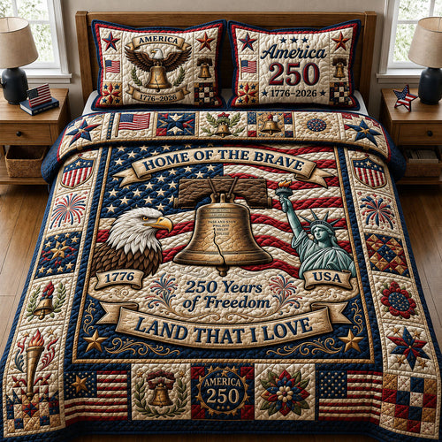 Home Of The Brave 3-Piece Quilted Bedding Set GFTOPND427