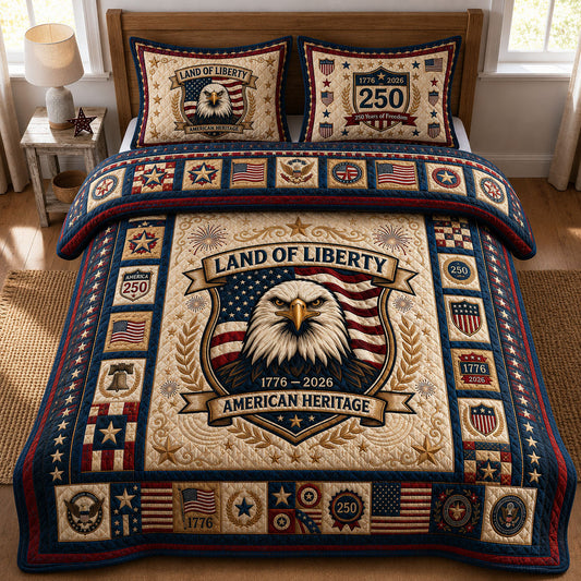 Land Of Liberty 3-Piece Quilted Bedding Set GFTOPND431