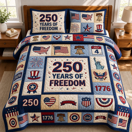 250 Years Of Freedom 3-Piece Quilted Bedding Set GFTOPND432