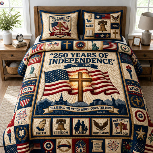 250 Years Of Independence 3-Piece Quilted Bedding Set GFTOPND435