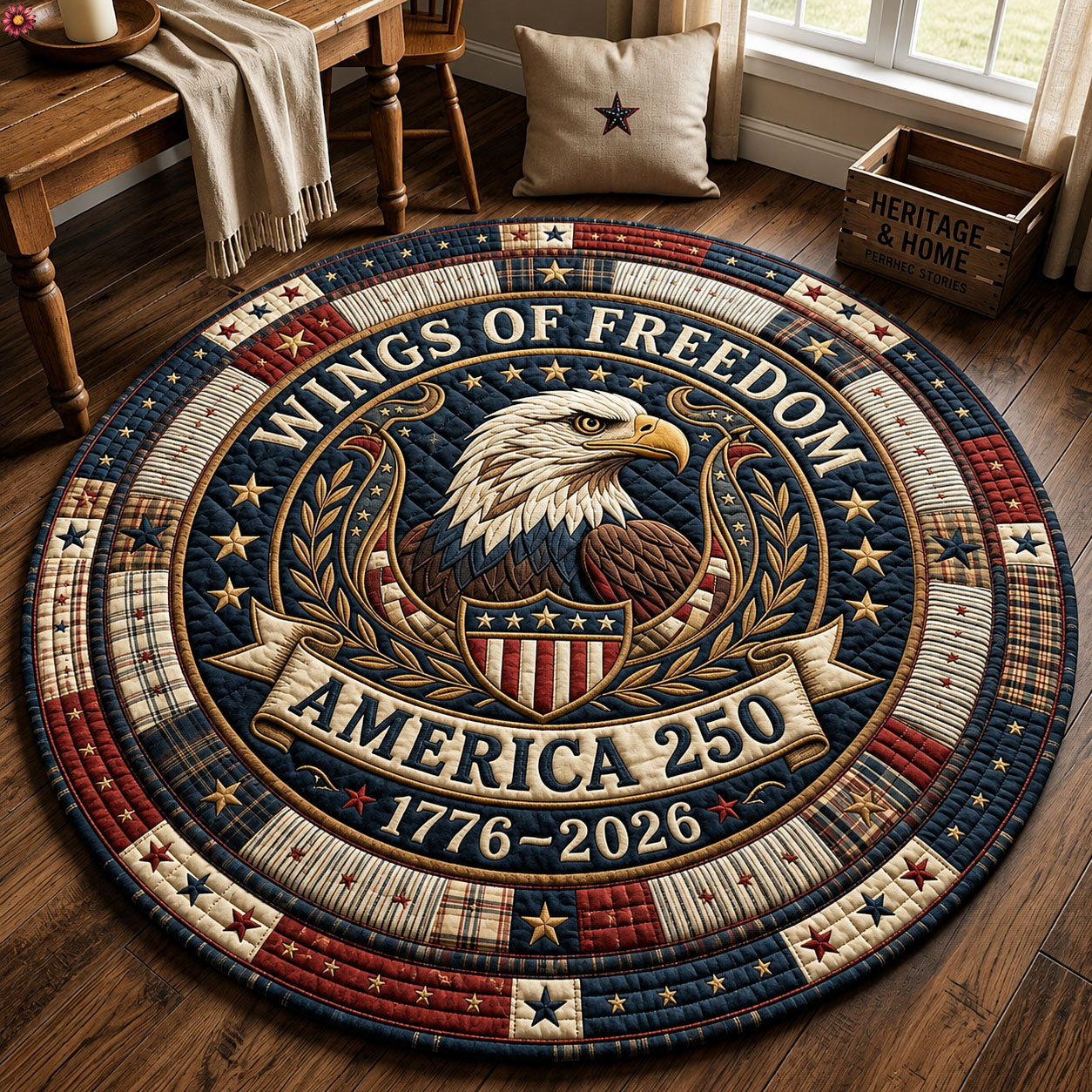 Wings Of Freedom Quilted Round Mat GFTOPND437