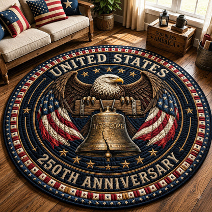 Patriotic Bald Eagle Quilted Round Mat GFTOPND438