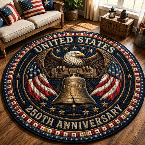 Patriotic Bald Eagle Quilted Round Mat GFTOPND438