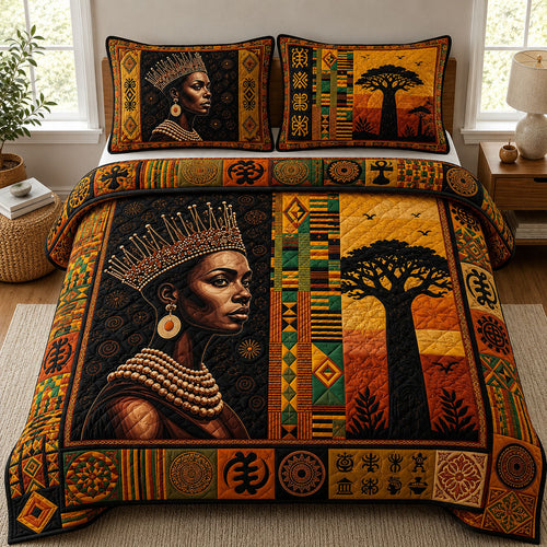 Melanin Queen 3-Piece Quilted Bedding Set GFTOPND452