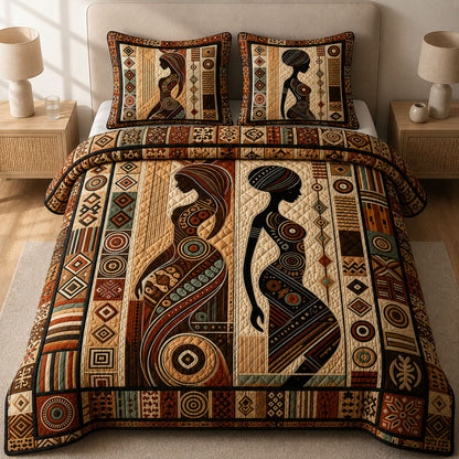 Melanin Queens 3-Piece Quilted Bedding Set GFTOPND453