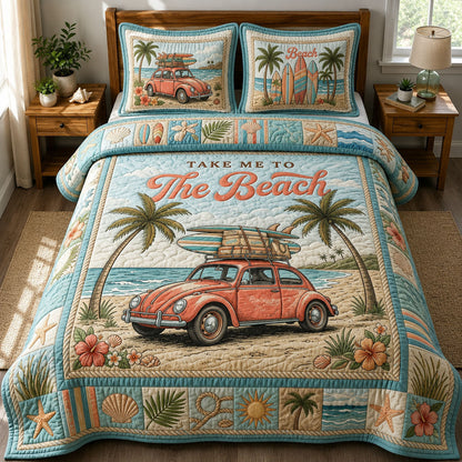 Take me to The Beach 3-Piece Quilted Bedding Set GFTOPND489