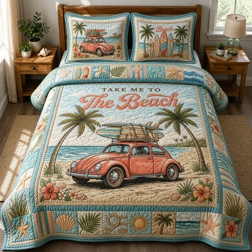 Take me to The Beach 3-Piece Quilted Bedding Set GFTOPND489