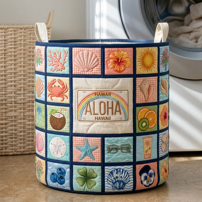 Ocean Creatures Quilted Laundry Basket GFTOPND504