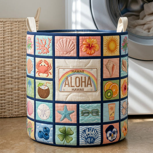 Ocean Creatures Quilted Laundry Basket GFTOPND504
