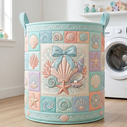 Seashell Gems Quilted Laundry Basket GFTOPND505