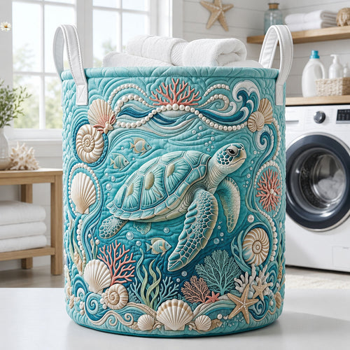Sea Turtle Quilted Laundry Basket GFTOPND510