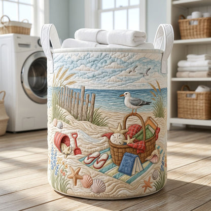 Coastal Life Quilted Laundry Basket GFTOPND514