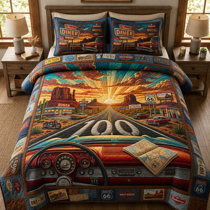 Through The Windshield 3-Piece Quilted Bedding Set GFTOPND547