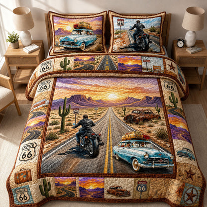 American Road Trip 3-Piece Quilted Bedding Set GFTOPND549