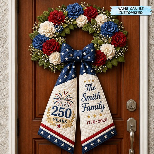Patriotic Fireworks Independence Day Quilted Wreath Sash QTCUZ GFTOPND553