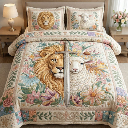 Yeshua Lion of Judah 3-Piece Quilted Bedding Set GFTOPND565