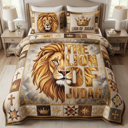Lion of Judah 3-Piece Quilted Bedding Set GFTOPND572