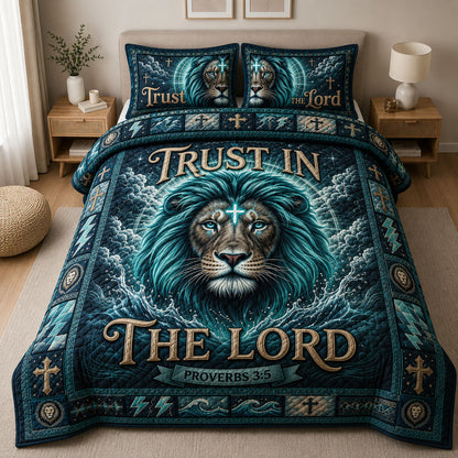 Trust In The Lord 3-Piece Quilted Bedding Set GFTOPND573