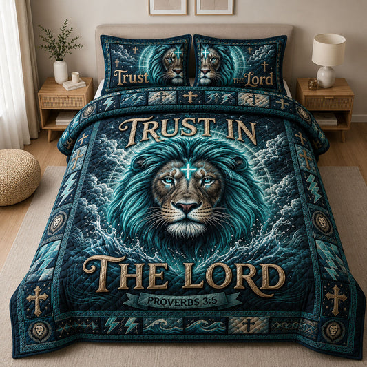Trust In The Lord 3-Piece Quilted Bedding Set GFTOPND573