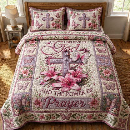 I Believe In God 3-Piece Quilted Bedding Set GFTOPND576