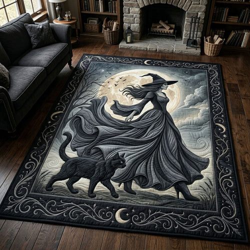 Witch With Black Cat Area Rug GFTOPND618
