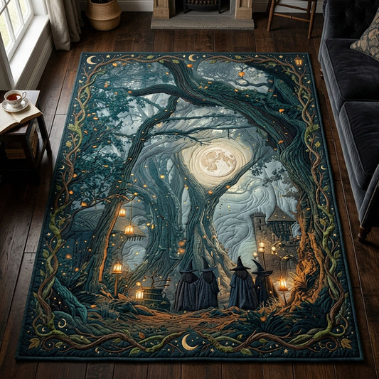 Gothic Witches In Enchanted Forest Area Rug GFTOPND623